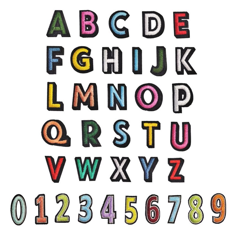 Embroidered Iron-On Letters A-Z - Black Patch Alphabets For Backpack & Jeans