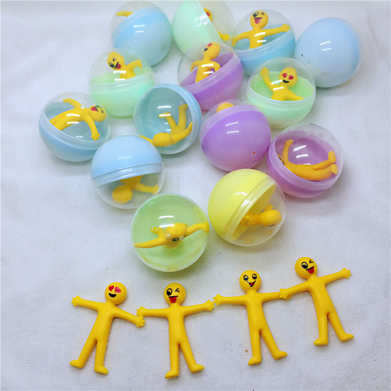 10pc/lot 45mm diameter plastic color balls capsules toys with inside mini dolls toys randomly mix for vending machine: NO.8