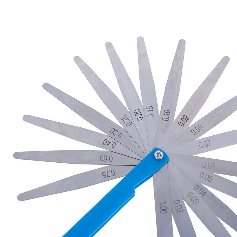 Calibradores de espesores de acero inoxidable plegables, calibradores de espesores, calibrador de fieltro métrico, 17 hojas, 0,02-1,00mm, herramientas de medición