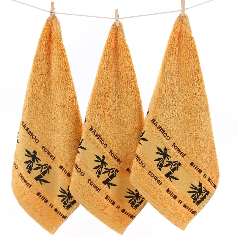 Toalla para lavarse la cara, Toalla de baño suave con pequeños cuadrados, toalla de algodón absorbente para secar el pelo, Baberos de fibra de bambú con patrón de bambú No se destiñe: Brown