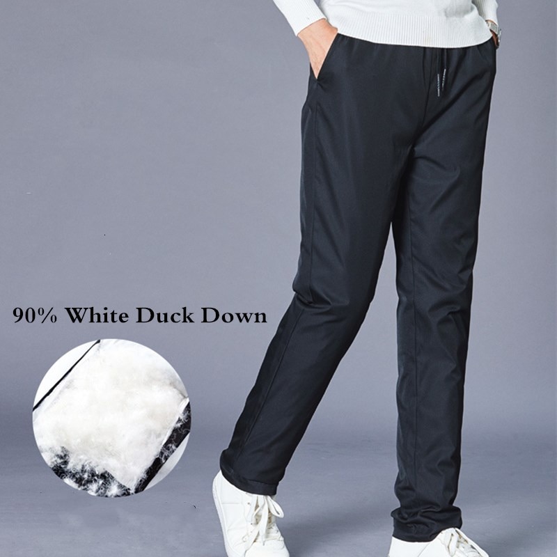 Pantalones calientes para hombre, pantalón grueso, térmico, a prueba de viento, recto, de algodón, para exteriores, invierno, 4XL