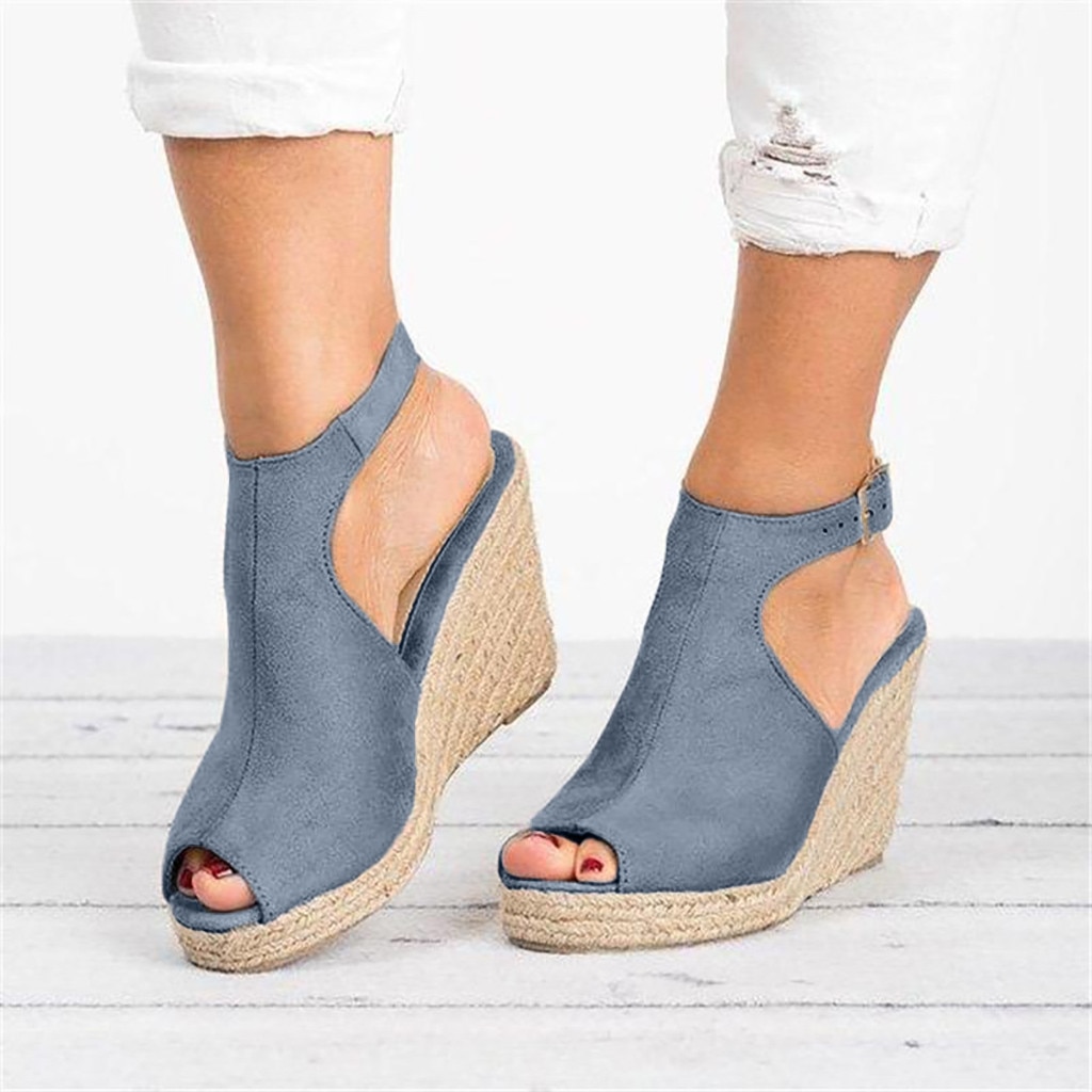 Coneed Platform Sandalen Wiggen Schoenen Voor Vrouwen Hakken Sandalias Mujer Zomer Klomp Vrouwen Zapatos De Hombre JUNE12: B / 42