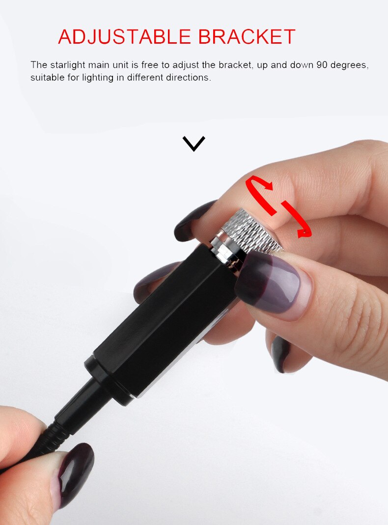 Mini Led Auto Dak Ster Verlichting Nachtverlichting Projector Licht Interieur Ambient Night Sterrenhemel Usb Led Decoratieve Verlichting