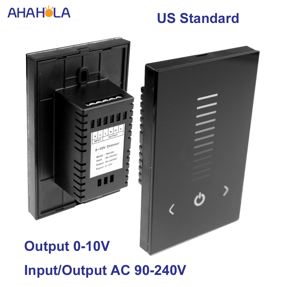US Standard AC 110V 220V Led Dimmer Touch Switch Control 220 V Led Lamps Output 0-10v Led Dimmer Wall 220v Mounted