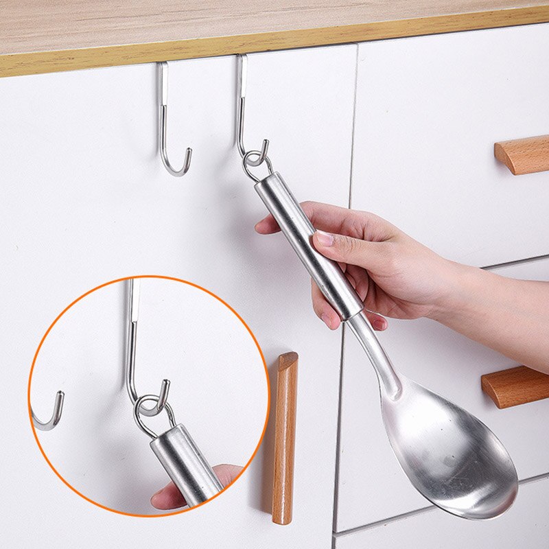 Rvs Gratis Ponsen Kastdeur Zonder Trace Haak S-Type Deur Hanger Hanger Deur Terug Kapstok Dubbele haken Keuken
