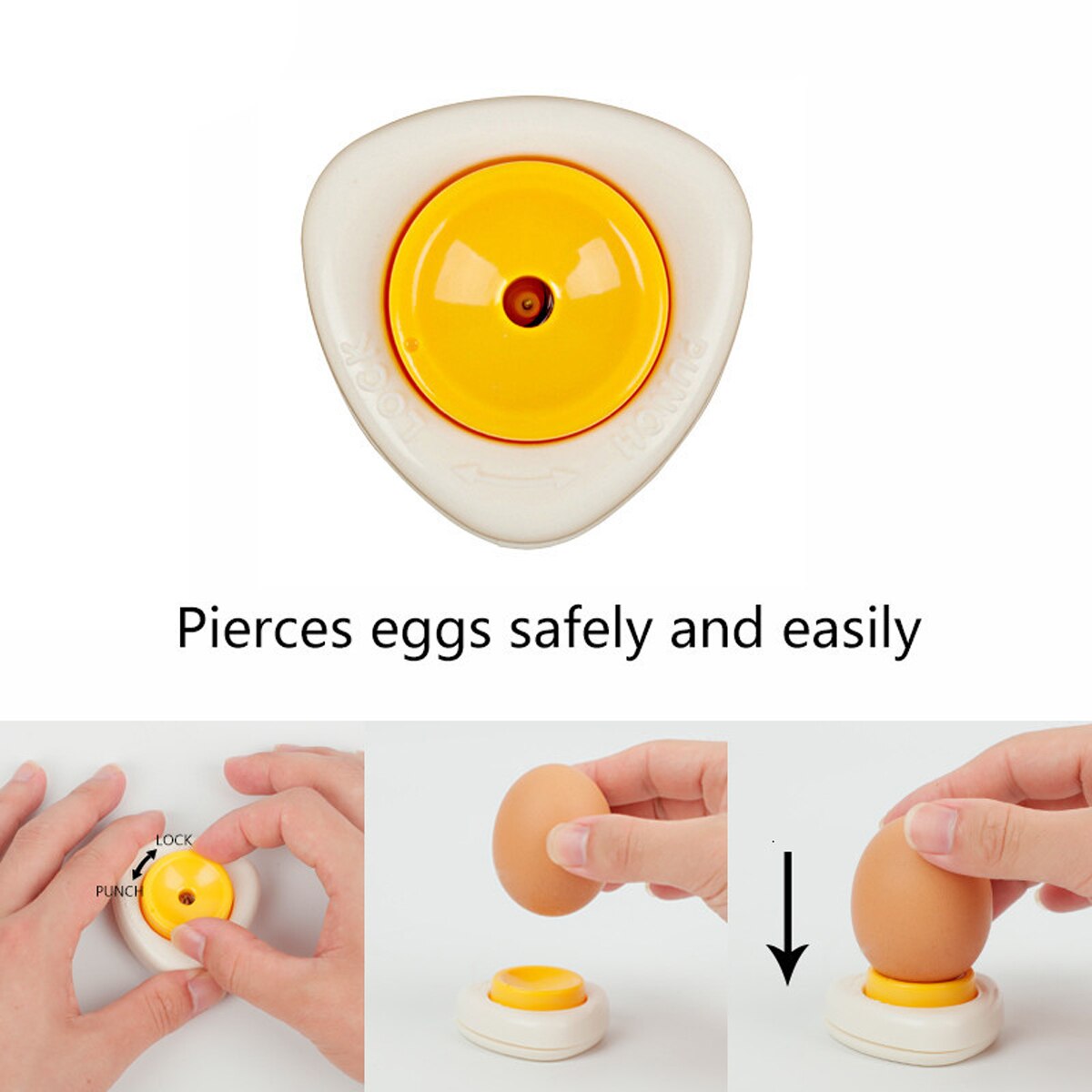 Egg piercer bærbar plast egg hull puncher skrelle av kokende eggeskall skilledeler for hjemmekjøkken