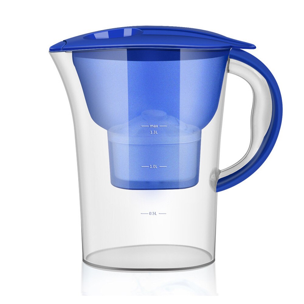 2.5L Water Filter Kitchen Household Water Jug Activated Carbon Kettle Healthy Household Water Purifier Filter pot: Blue