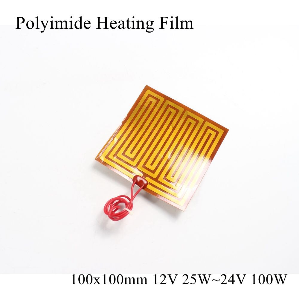5V 12V 24V Pi Heizung Film Platte Polyimid Heizung Elektrisch Beheizt Tafel Pad matt Electrotherma flexibel Klebstoff folie Öl Heizung: 100x100mm