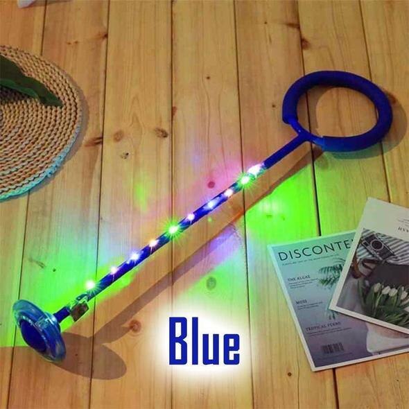 Flash Springen Touw Bal Kinderen Outdoor Fun Sport Speelgoed Led Kinderen Springen Kracht Reactie Training Swing Bal Kind-Ouder games: Blue