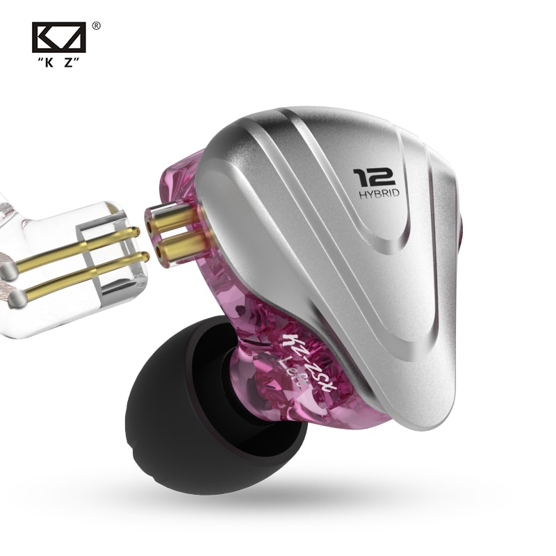 Kz zsx metal-ohrhörer 5ba+1dd hybrid-technologie, 12 treibern, hifi-bass, in-ear-monitor-kopfhörer mit geräuschunterdrückung