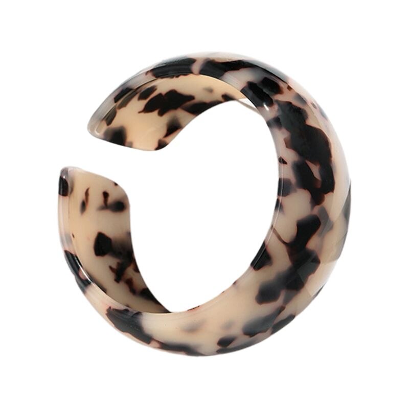 Leopard Bangle Acetate Plate Opening Wide Cuff Bracelet Women Jewelry Decorations: 3