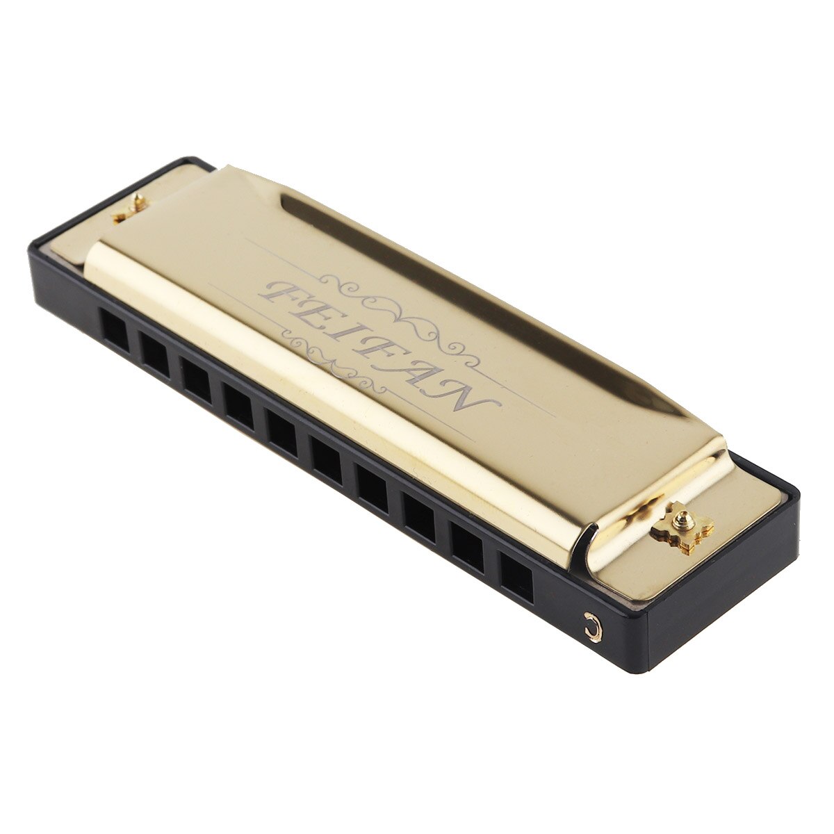 Instrument de musique en acier inoxydable, 10 trous, 20 tons, or mat, Harmonica C Key, bleu, harpe bouche, pour débutant