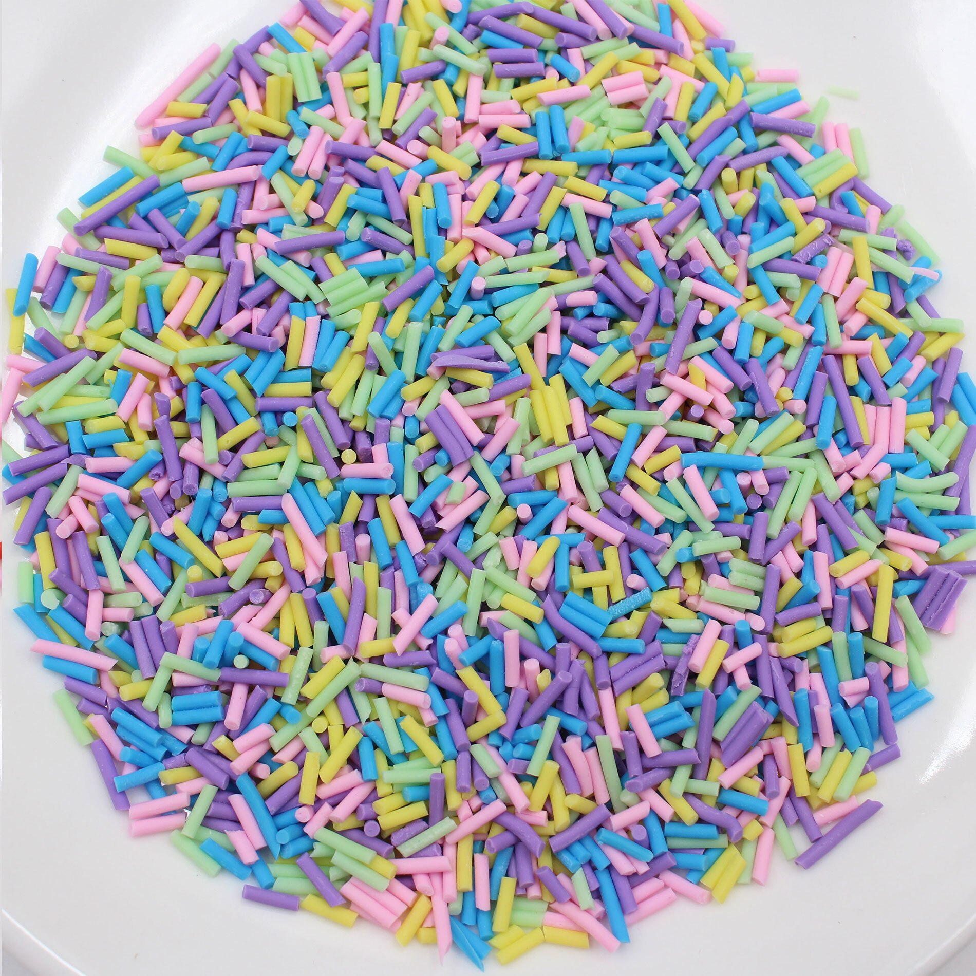 Lote de 100g de aspersores de colores largos, aspersores de arcilla polimérica en rodajas de caramelo para manualidades de decoración móviles, accesorios de relleno: Item No.5