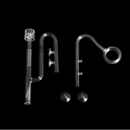 Aquarium Water Plant Fish Tank Glass Inflow Outflow Lily Pipe 12/16mm 16/22mm ，Surface Skimmer: Skimmerspinoutflow / 13mm