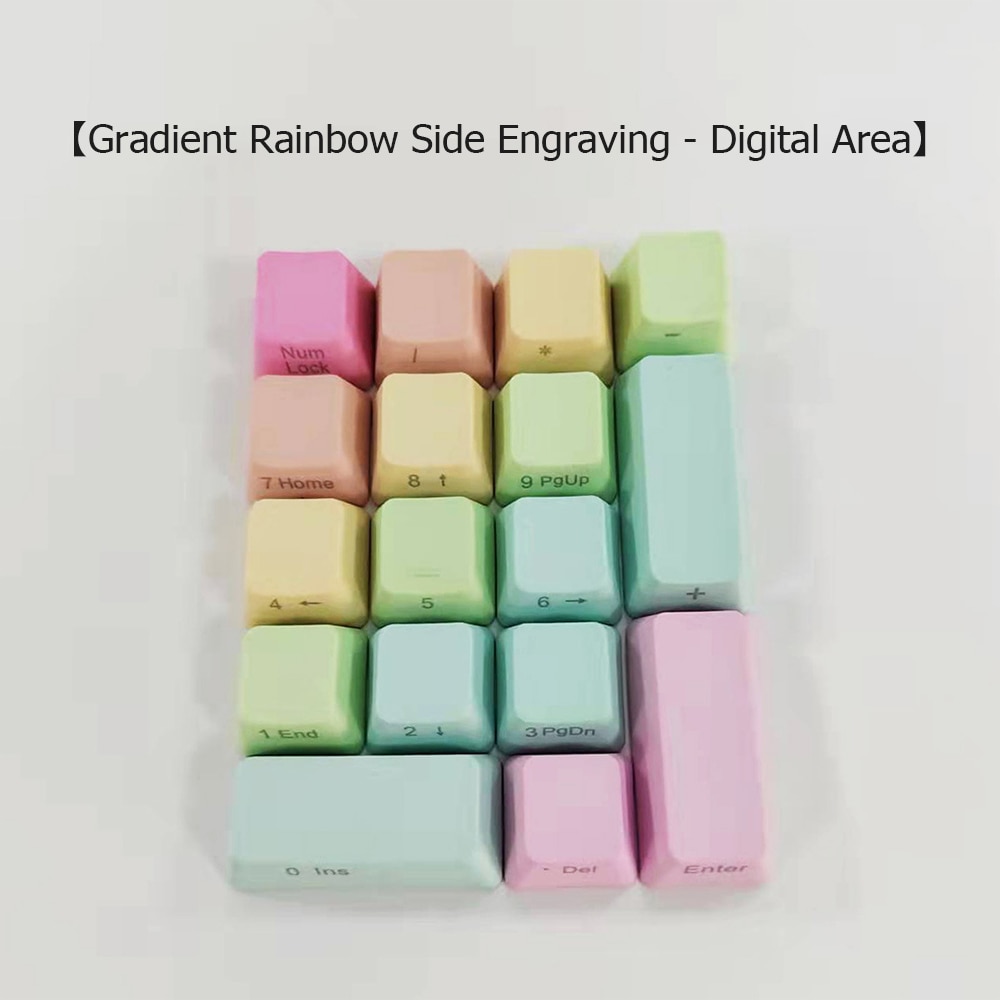 Eagiacme-teclas de teñido PBT Dip para teclado mecánico MX Switch, para juegos, OEM, Color degradado de altura, 104 Uds.: Digital area-Color