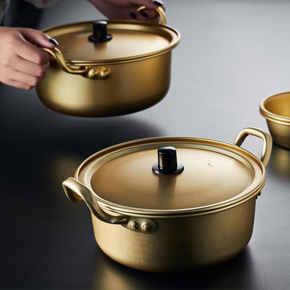 Korea Nicht-Stock Gold Suppe Topf Aluminium Legierung Milch Topf Suppentopf Herde Salat sofortig-nudeln Schüssel Küche Kochen Werkzeuge 14-20 cm