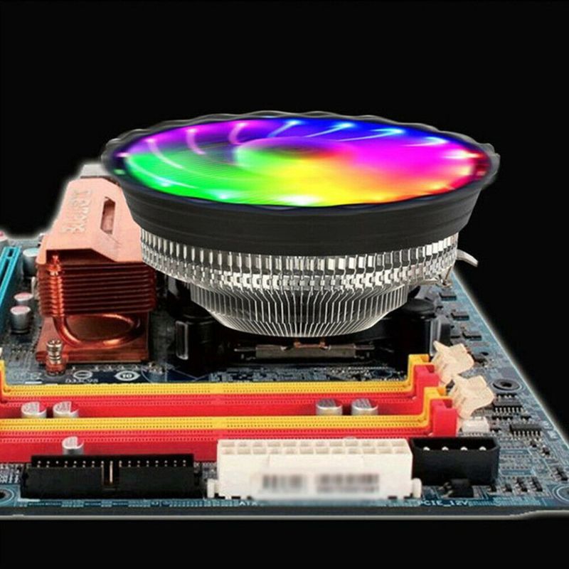 Disipador de calor de luz LED RGB, ventilador de refrigeración silencioso para CPU lgA 775 AM2 090F