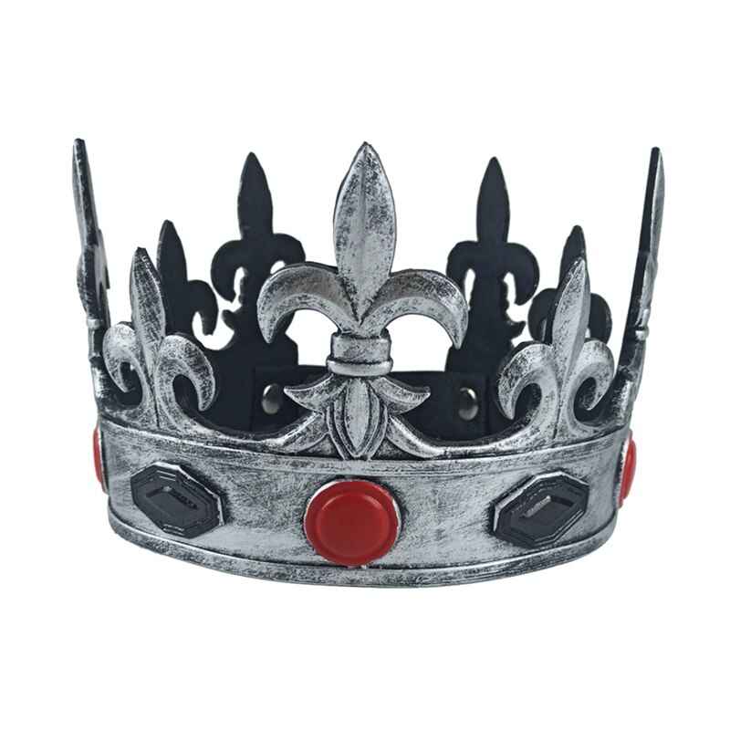 Halloween Royal médiéval couronne bandeau médiéval roi couronne coiffure fête mascarade photographie accessoires Cosplay décoration: Black silver