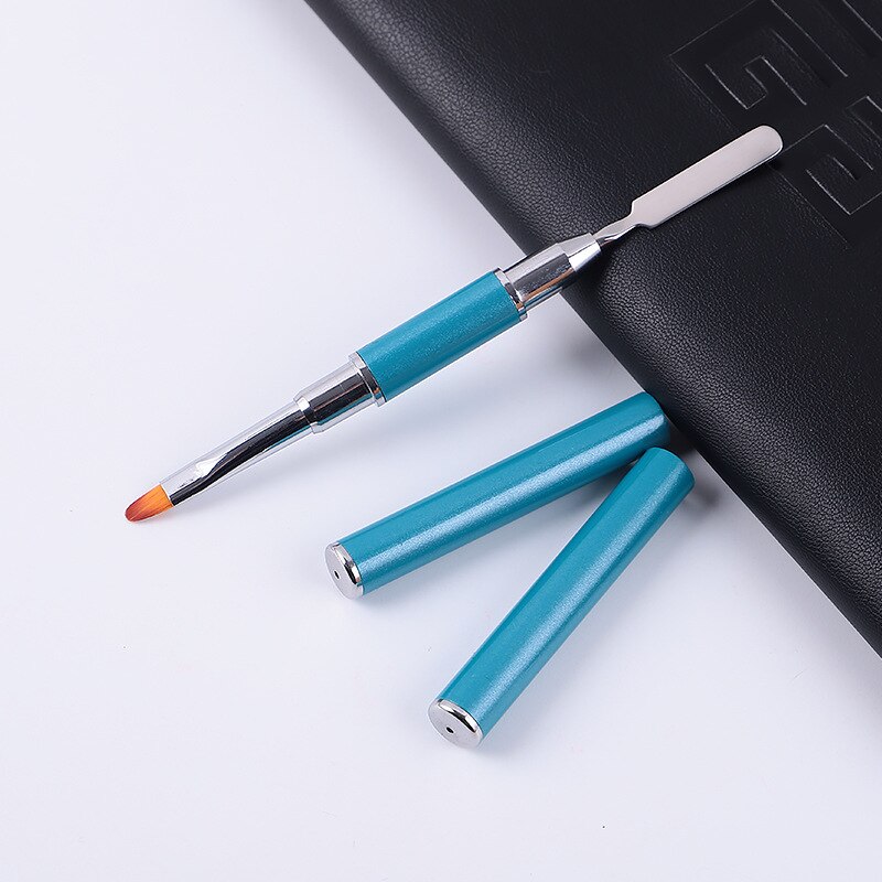 1Pcs Dual Ended Nail Art Acrylic UV Gel Extension Builder Flower Painting Pen Brush UV Gel Remover Spatula Stick Manicure Tool: 07