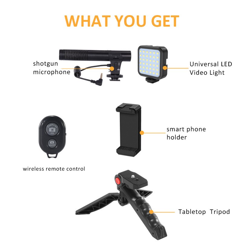 Smartphone Vlogging Kit LED Camera light with Tripod and Phone Holder Video Recording Equipment Light Tripod For Indoor Outdoor