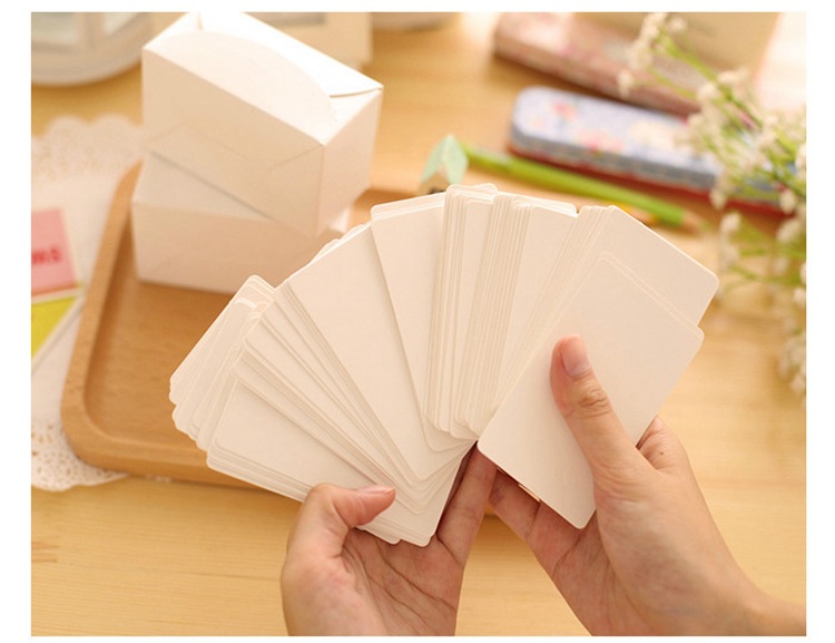 80/100Pcs White Cardstock Paper Blank Kraft PaperBusiness Card Craft Cardboard Word Card DIY Card Stationery
