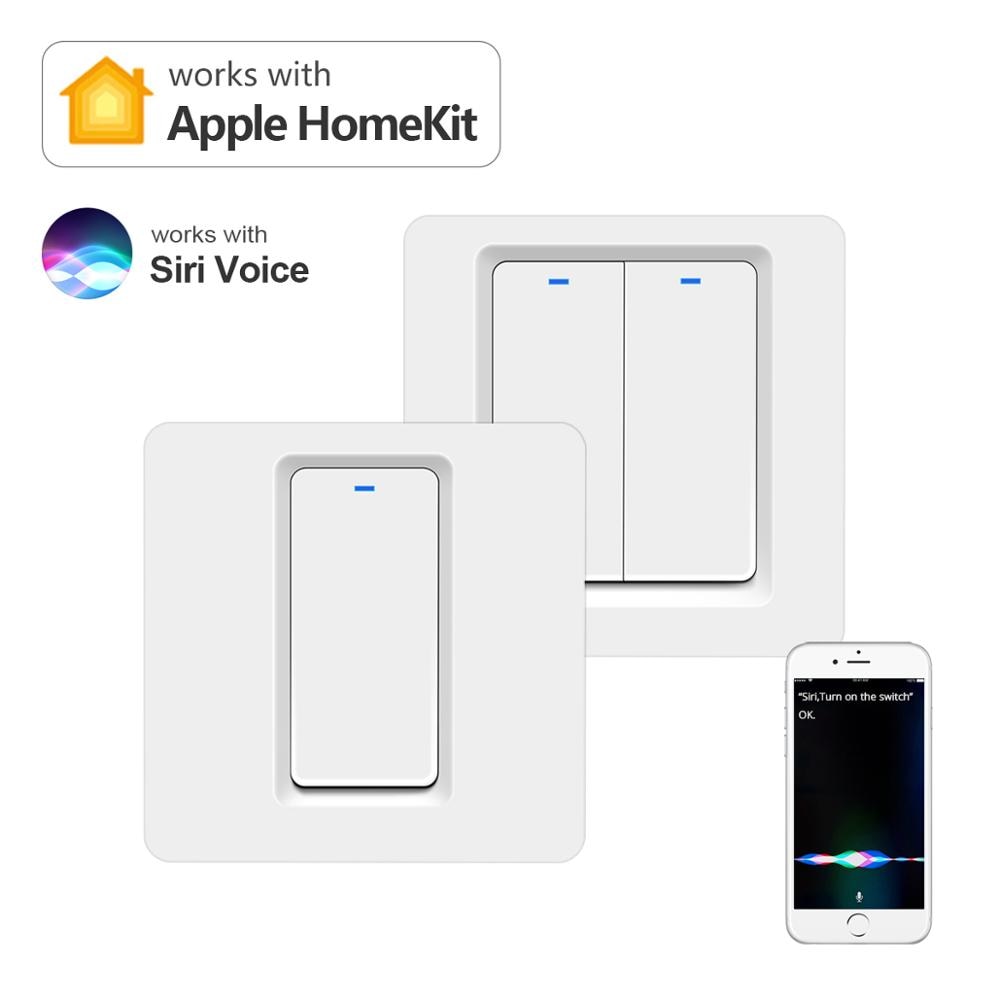 1/2/4 stk smart home gadgets smart lampe switch apple homekit wifi vægafbryder trådløs fjernbetjening siri stemmestyring eu