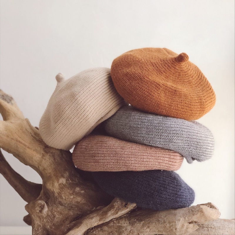 Chapéu do bebê beret 48-52 cm, crochê, malha, chapéu, bebê, bonnet, menina, menino, adereços de fotografia nib97261