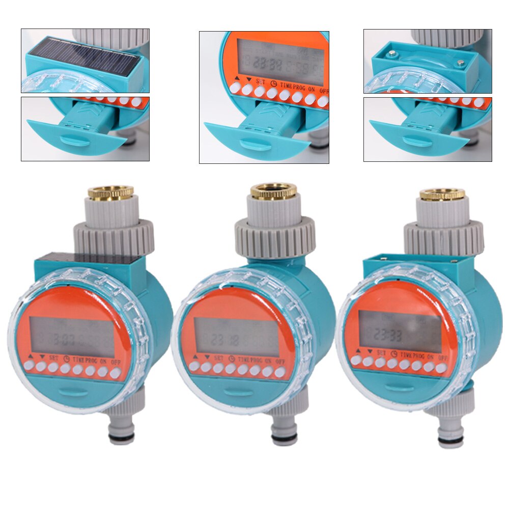 1pc Garden Watering Timer Electronic Automatic Irrigation System Rain Sensor LCD Display Solar Controller Greenhouse Timing Tool