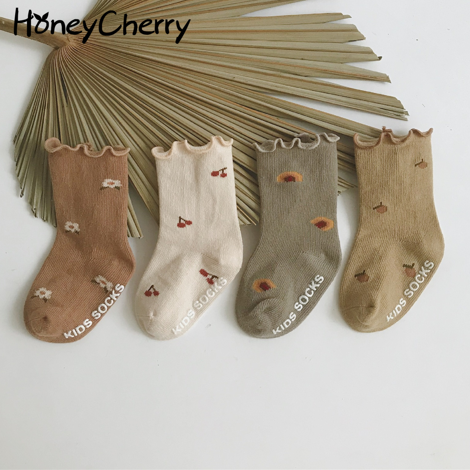 Honeycherry Bloemen Kinderen Sokken Baby Sokken Antislip Vloer Sokken Meisje Baby Katoenen Sok Goedkope Stuff