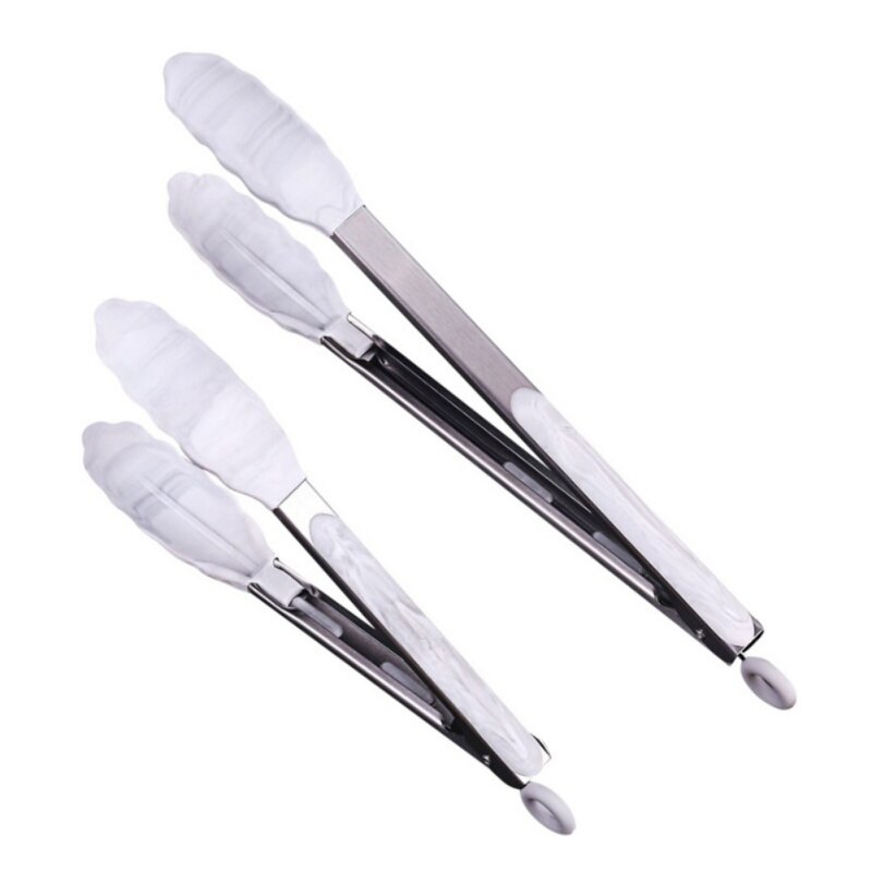 Kitchen Food Clip 2PCS/Set Bread Doughnut Clip Stainless Steel Silicone Pointed Forceps Barbecue Clip 12 /9 Inches: A3