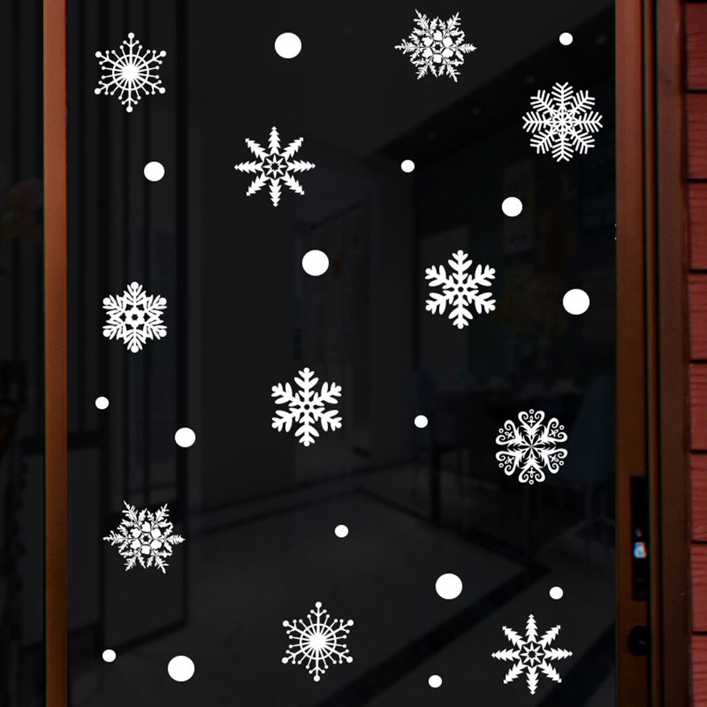 Navidad lindo muñeco de nieve restaurante decoración del centro comercial nieve para ventana pegatinas tipo ventana de pared DIY calcomanía copo de nieve arte de Navidad decoración # f: A