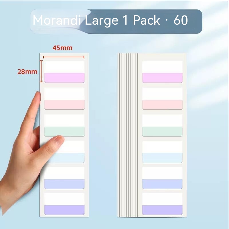 Lichte kleuren Sticky Index Sticker Tabs, 3 maten 6 kleuren beschrijfbare herbruikbare bestandsvlaglabels voor Bijbel: Beige