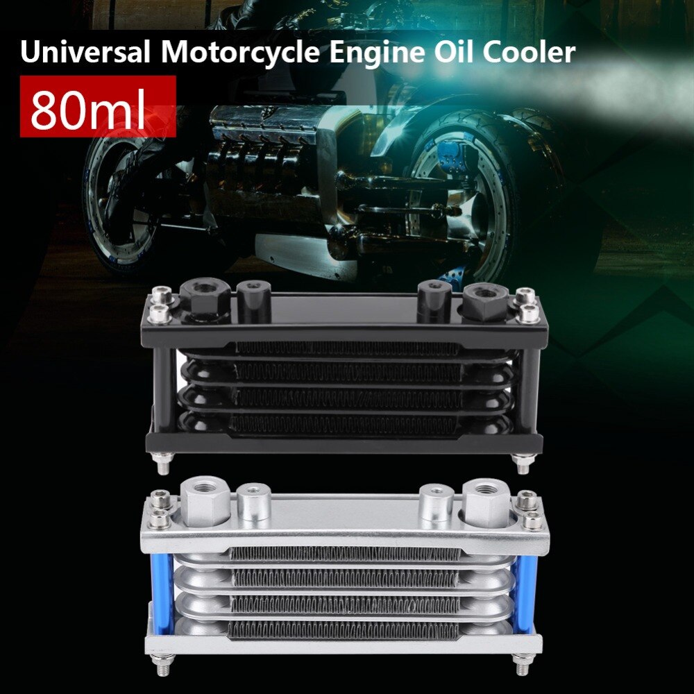 Enfriador de aceite de motor Universal para motocicleta, radiador de refrigeración de 80ML para moto de cross, 50CC-200CC, temperatura del motor