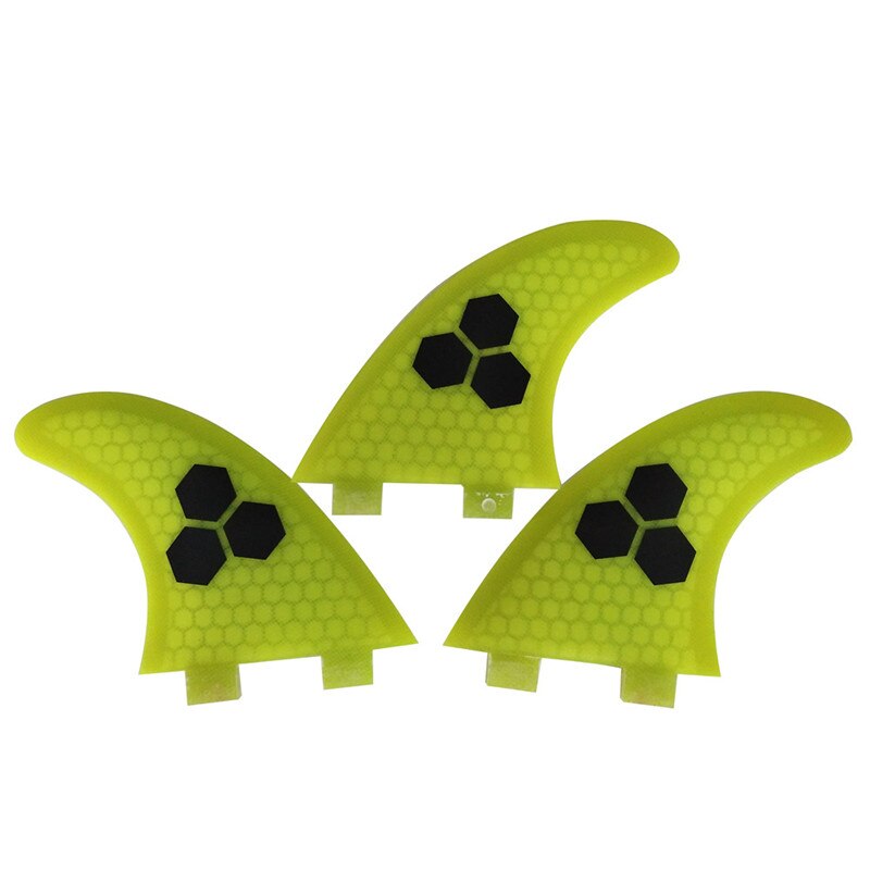 FCS G5 aletas tabla de surf aleta M Tamaño de fibra de vidrio panal stand up paddle quilhas quillas FCS surf wassersport: Amarillo