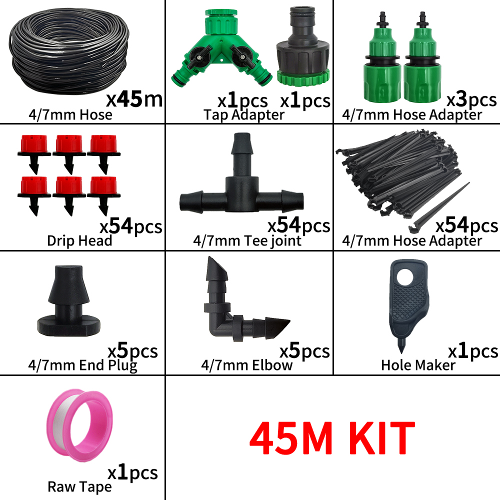 5m-60m dryppvanningssystemer plantevanningssett vanningssett justerbare dryppere for vanning mikrohagevanningssystem: Marineblå