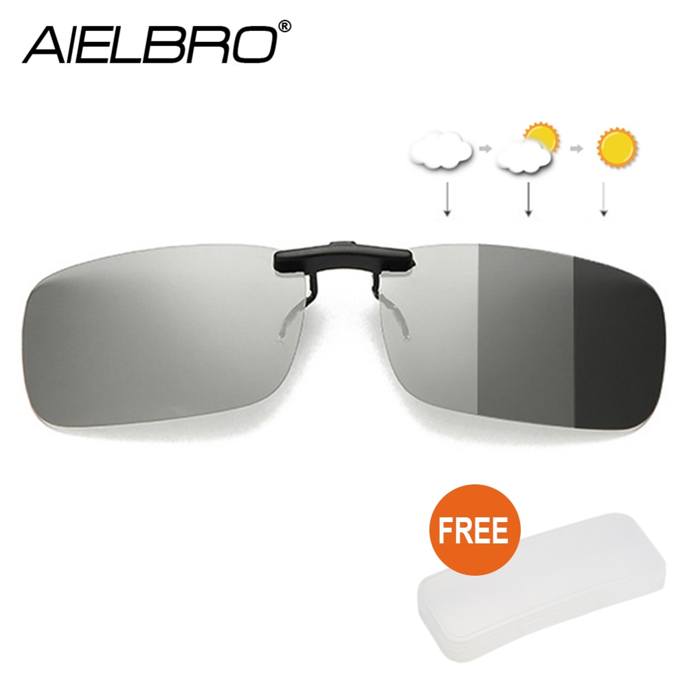 Clip on Sun Glasses for Men Photochromic Glasses Night Vision Sunglasses with Free Box Polarized Clip on Sunglasses