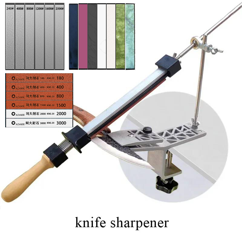 Clamping Table Sharpener Knife Sharpener Multi-function Fixed Angle Sharpener Sharpening Stone: PURPLE