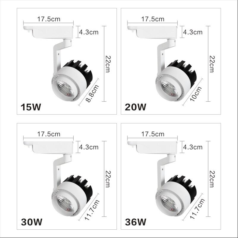 20W 30W 2 Draad Cob Led Spoor Licht 85-265V Track Verlichting Led Spot Wandlamp rail Spots Vervangen Halogeen Lampen