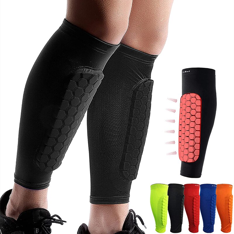 2 sztuk piłka nożna ochraniacz piszczeli dla piłkarzy Honeycomb antykolizyjna nalogenniki Protector opaska na łydkę Kickboxing Shinguards dorośli młodzież