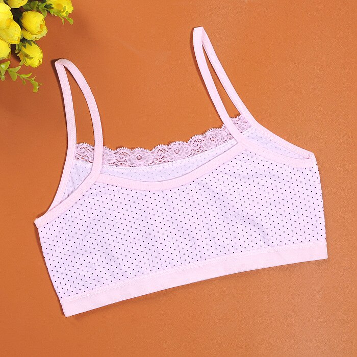 Children's bra development period vest suspension girls small vest primary school students single-layer thin Girl training bra: Pink