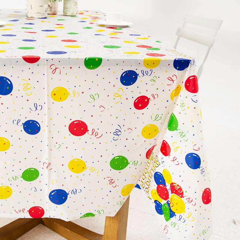D&Z Disposable Tablecloth 10pcs Festival Balloon Party Supplies Wedding Kid Birthday Picnic Waterproof Plastic Cloth