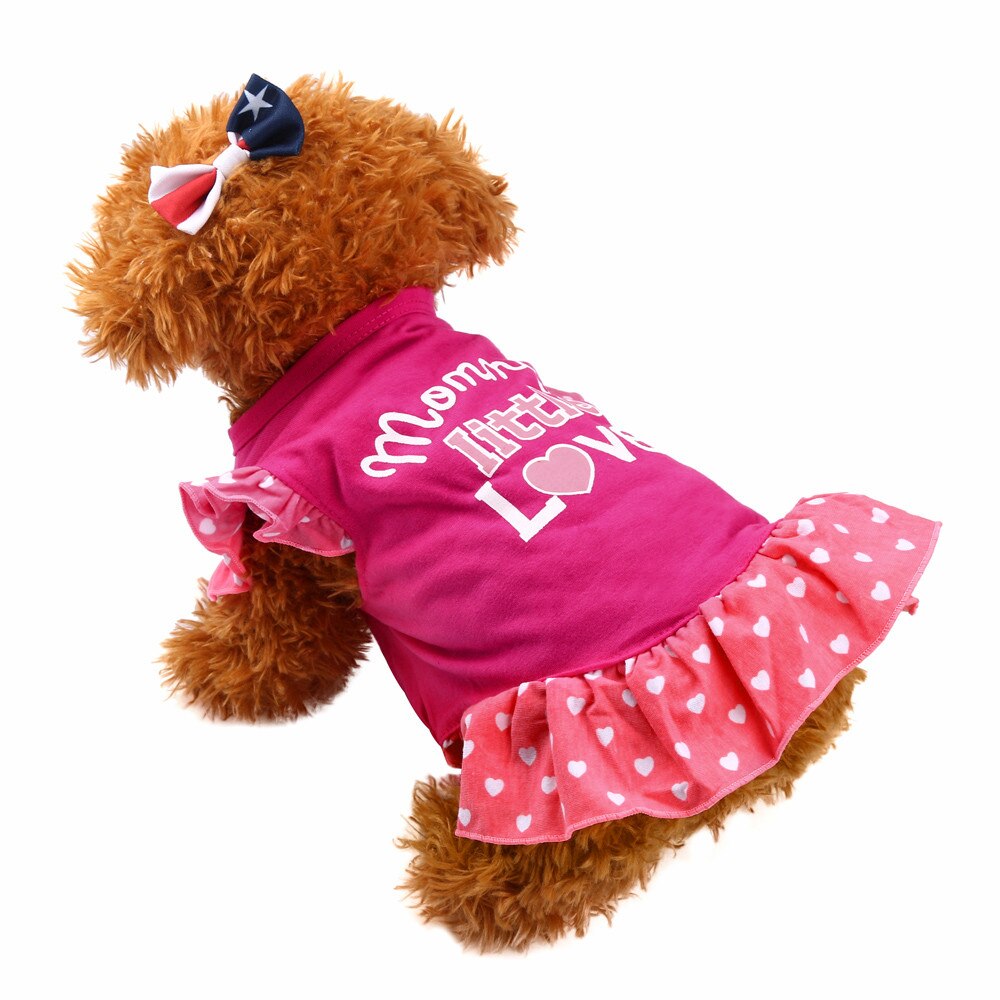 Verão bonito filhote de cachorro pequeno cão gato animal de estimação vestido vestuário roupas manga mosca vestido bonito filhote de cachorro pequeno cão gato vestido de animal de estimação vestuário 15