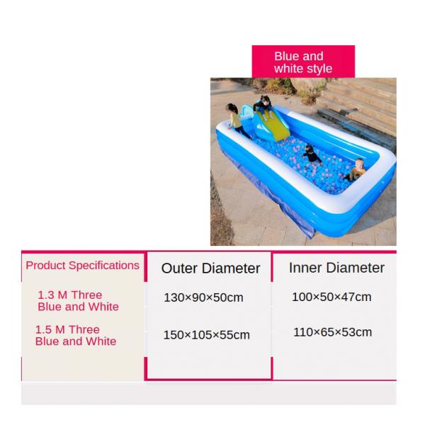 1pc Portable Outdoor Inflatable Swimming Pool Family Inflatable Pool for Child Balconies Terraces