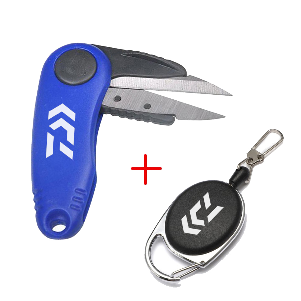 Vissen Quick Knopen Gereedschap Set Schaar Tang Haak Puntenslijper Garnalen Vouwen Schaar Vislijn Cutter Visgerei: Blue Set