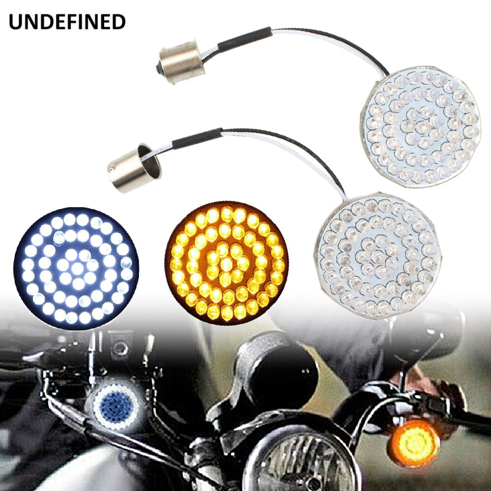 Bullet Style Turn Signal Indicator Lights 1156 LED 2" Inserts Lamp For Harley Touring Road Glide CVO Softail Dyna Sportster XL