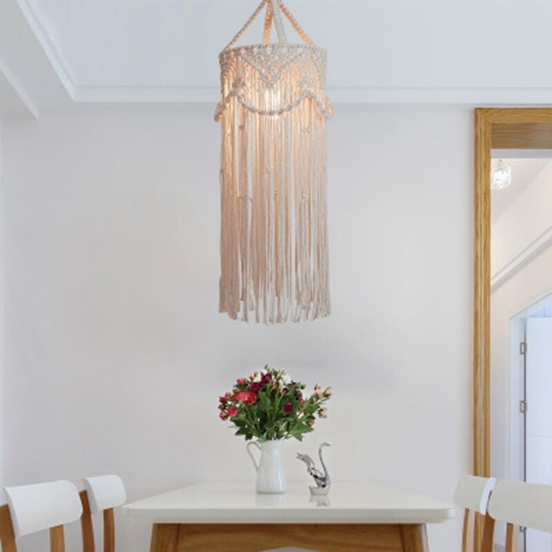 Kronleuchter Boho Dekor Hand-gewebte Charme Makramee Zauberstab Hängen Kreative Hause Etagen Hause Dekoration Lampe Schatten Mandala