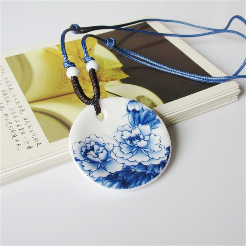 Blue And White Porcelain Ceramic Necklace Ceramic Beads Neckalce artware Antique Necklaces &amp; Pendants For women: 5