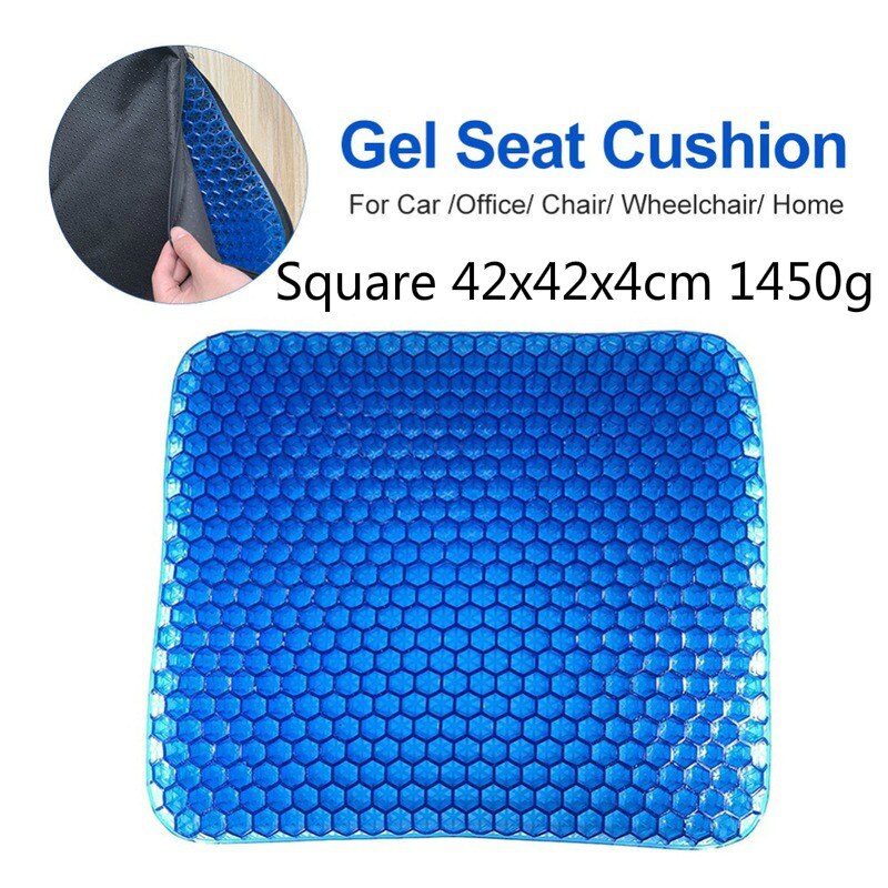 Grote Maat Elastische Gel Kussen Gel,Gel Zitten Kussen Honingraat Auto Sofa Kussen, cervicale Gezondheidszorg Pijn Pad, Flexibele Gel Seat: Square 42x42x4cm