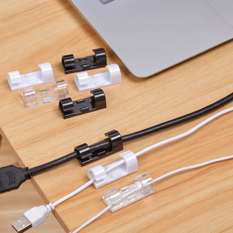 Kabel Clips Desktop Organizer Zelfklevende Cord Management Draad Houder Data Telefoonlijn Kabelhaspel Mouw 20/16Pcs