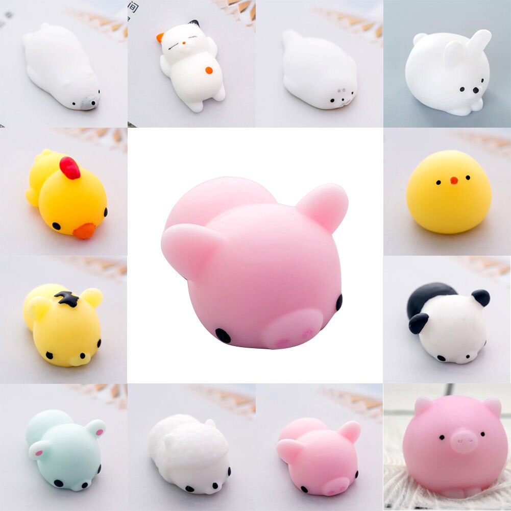Kawaii eläin mochi squishies lelut söpö mini pehmeä squishy eläimen muoto sika tipu kissa tiikeri stressin helpotus pallot lapset aikuisten lelut: I